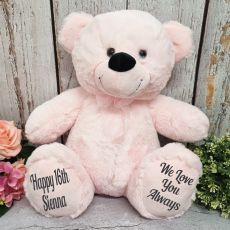Personalised 16th Birthday Teddy Bear 40cm -Light Pink