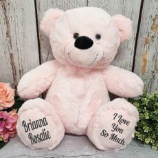 Personalised Teddy Bear 40cm - Light Pink