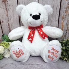Personalised Birthday White Bear 40cm