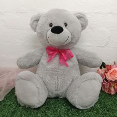 Keepsake Bear with Secret Zipper 40cm Grey / Pink