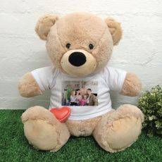 Voice Recordable  Photo Bear with T-Shirt - Cream 40cm