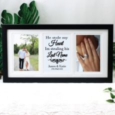 Engagement Black Frame Gallery Collage Typography Print