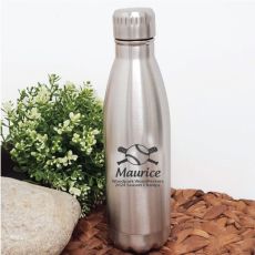 Baseball  Coach Engraved Stainless Steel Drink Bottle - Silver