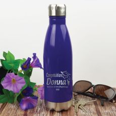 Graduation Engraved Stainless Steel Drink Bottle - Purple