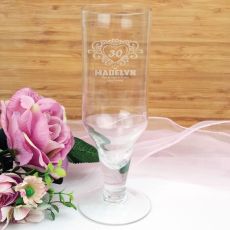 30th Birthday Engraved Personalised Pilsner Glass (F)