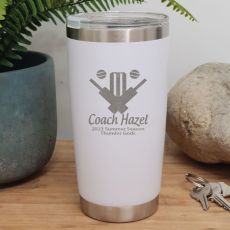 Cricket Coach Insulated Travel Mug 600ml White
