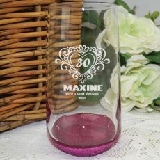 30th Birthday Engraved Personalised Glass Tumbler (F)