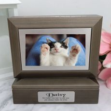 Pet Memorial Photo Keepsake Trinket Box - Charcoal Grey