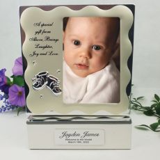 Personalised Baby Keepsake Box with Photo Lid