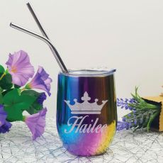 Princess Rainbow Tumbler Stemless Wine Glass