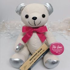 Personalised Teacher Signature Bear - Pink Bow