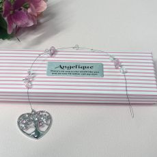 Personalised Pink Crystal Heart Suncatcher