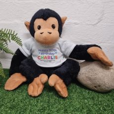 Personalised 50th Birthday Plush Chimp 