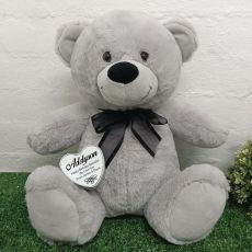 Birthday Keepsake Bear with heart Grey / Black40cm