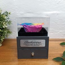 Eternal Rainbow Rose 90th Jewellery Gift Box