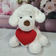 Valentines Day Plush Dog With Red Heart
