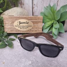 Natural Wooden Sunglasses in Godfather Case