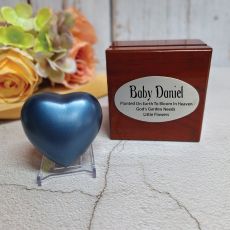 Baby Memorial Heart Urn For Ashes Denim