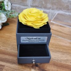 first Communion Yellow Eternal Rose Jewellery Gift Box
