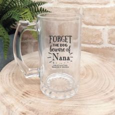 Beware of Nana Personalised Glass Stein
