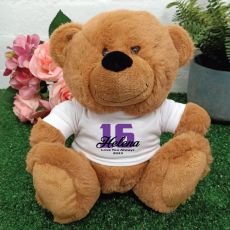 16th Teddy Bear Brown Personalised Plush