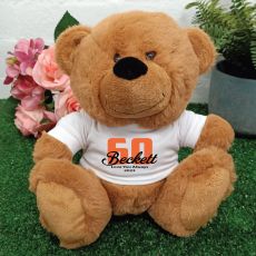 60th Teddy Bear Brown Personalised Plush
