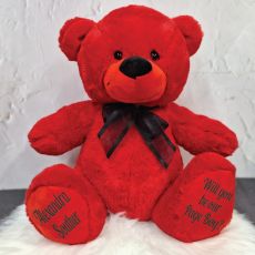 Page Boy Bear 40cm Red with Black Ribbon