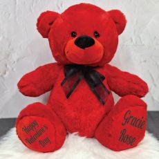 Valentines Day Bear 40cm Red with Black Ribbon