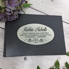 Personalised Christening Guest Book A5 Black