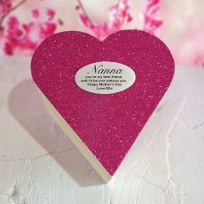 Nana Glitter Heart Gift Box with Message