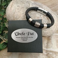 Uncle Braided Leather Bracelet Gift Boxed