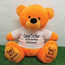 Custom Message Teddy Bear with T-Shirt Orange 40cm