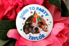 Personalised Born to Party Birthday Badge