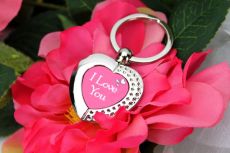 I Love You Valentines Heart Keyring Gift