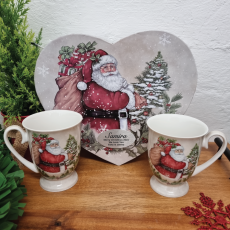 Christmas 2pcs Mug Set in Personalised Heart Box