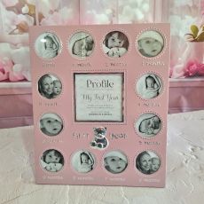 Baby's First Year Pink Photo Frame