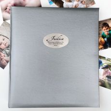 100th Birthday Personalised Photo Album 500 Silver
