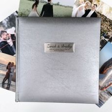 Personalised Engagement Photo Album Silver 200