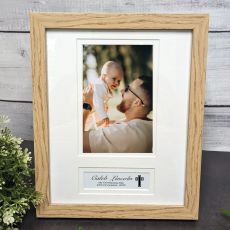 Christening Wooden Photo Frame with Personal Message