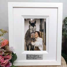 Pet Memorial Personalised Photo Frame Silhouette White 4x6 