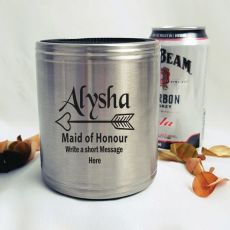 Maid Of Honour Silver Can Cooler Personalised