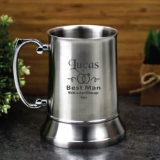 Best Man Engraved Personalised Stainless Beer Stein Glass