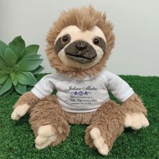 Personalised Christening  Sloth Plush - Curtis