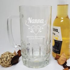 Nana Engraved Personalised Glass Beer Stein