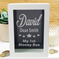 Personalised Money Box Photo Insert - Black Star