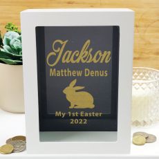 Personalised First Easter Money Box  - Black