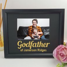 Godfather Personalised Photo Frame 4x6 Glitter - Black 