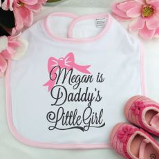 Daddy's Little Girl Baby Bib - Pink