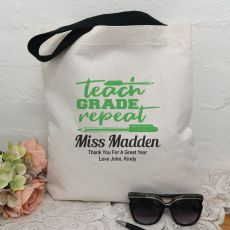 Teach - Grade - Repeat Personalised Tote Bag