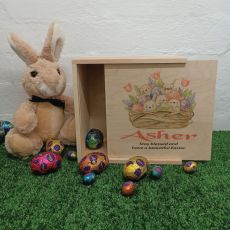 Personalised Wooden Easter Box 20cm - Easter Basket